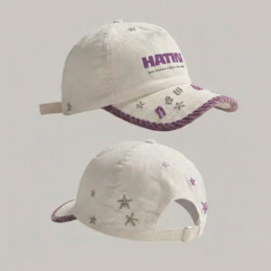 Nón Hatin new star - màu trắng viền tím - Hatin